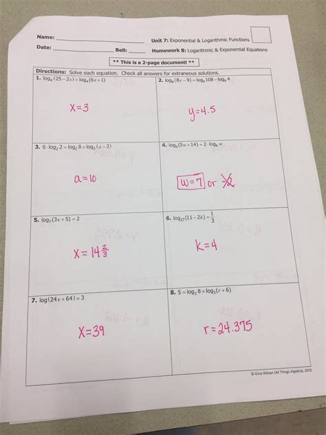 For use with pages 201-205 Write the expression using only. . Algebra 2 lesson 4 answer key